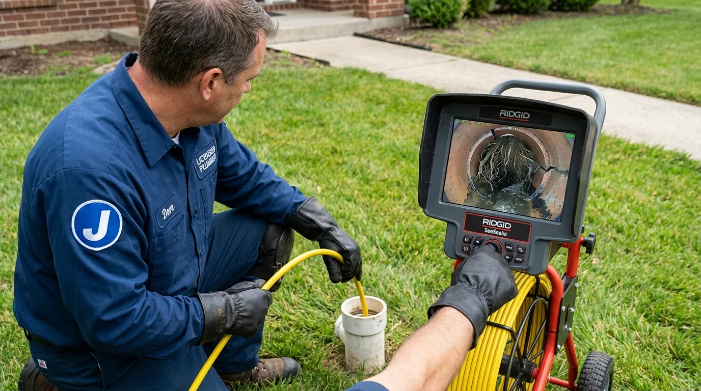 Sewer camera inspection being performed by Johns Plumbing LLC in Kentland